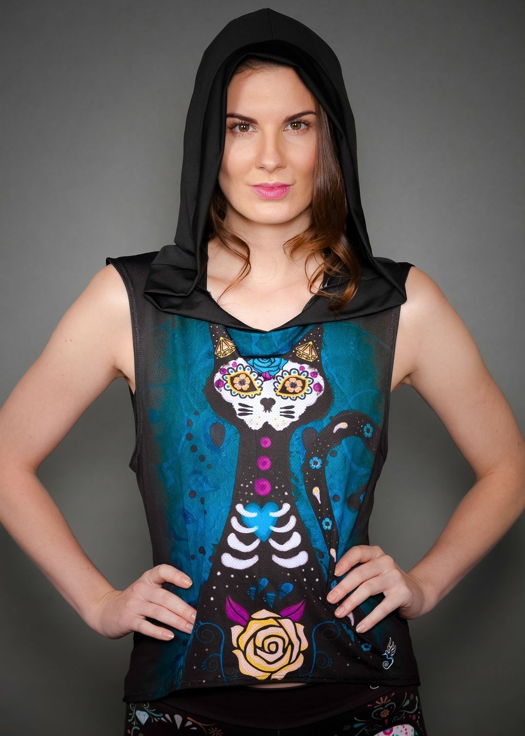 BLUSON CAPUCHA CALAVERA GATUNA AQUA