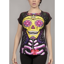 BLUSA OVAL CALAVERA FOLK
