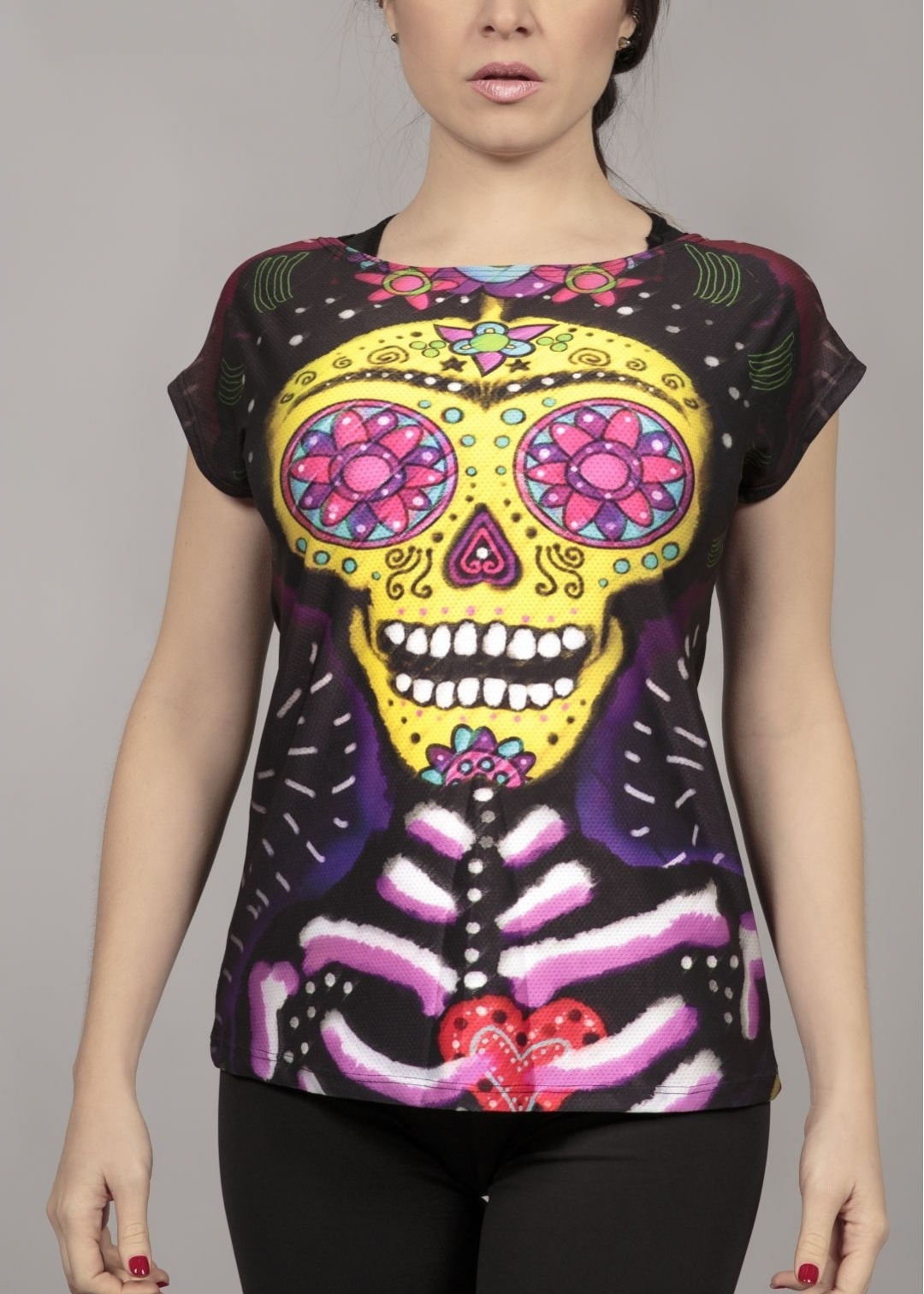 BLUSA OVAL CALAVERA FOLK