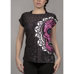 BLUSA OVAL CALAVERA TRIBALES